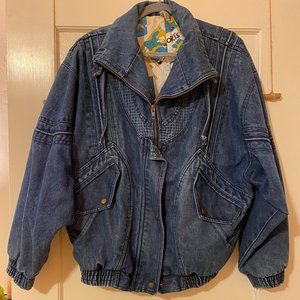 Vintage denim bomber